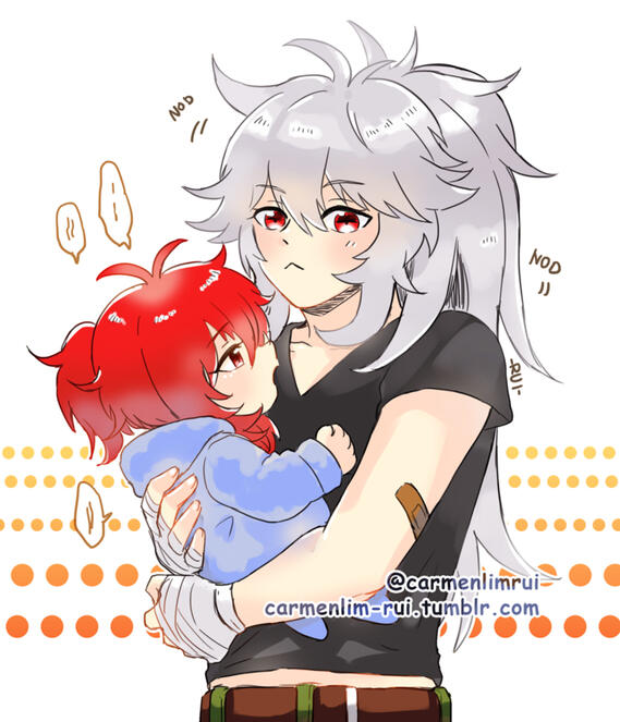 Razor and baby Diluc Razor and baby Diluc